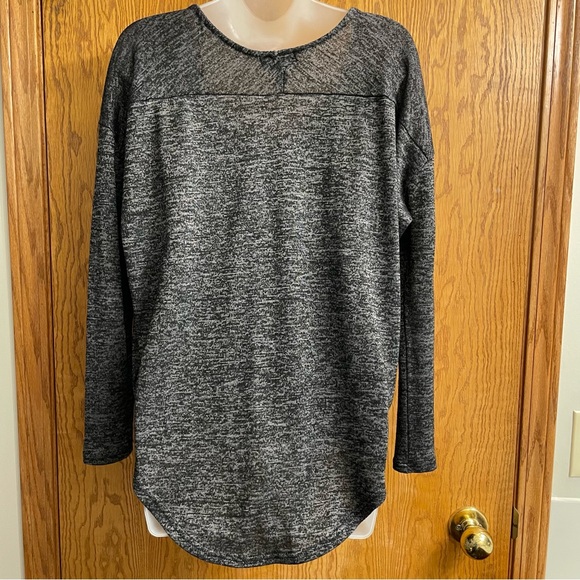 STREETWEAR SOCIETY WOMEN’S HEATHER BLACK LONG SLEEVE TOP SIZE MEDIUM - Picture 7 of 8